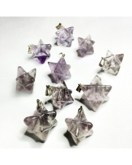 Pendentif Merkaba en améthyste avec cordon Pendentif Merkaba en améthyste avec cordon