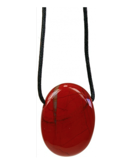 Pendentif - Jaspe rouge - Pierre ovale