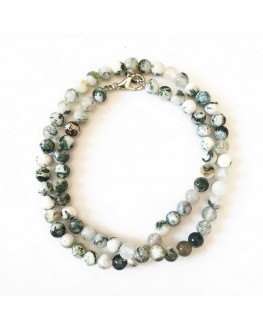 Collier en perles d'agate Arbre 6mm Collier en perles d'agate Arbre 6mm