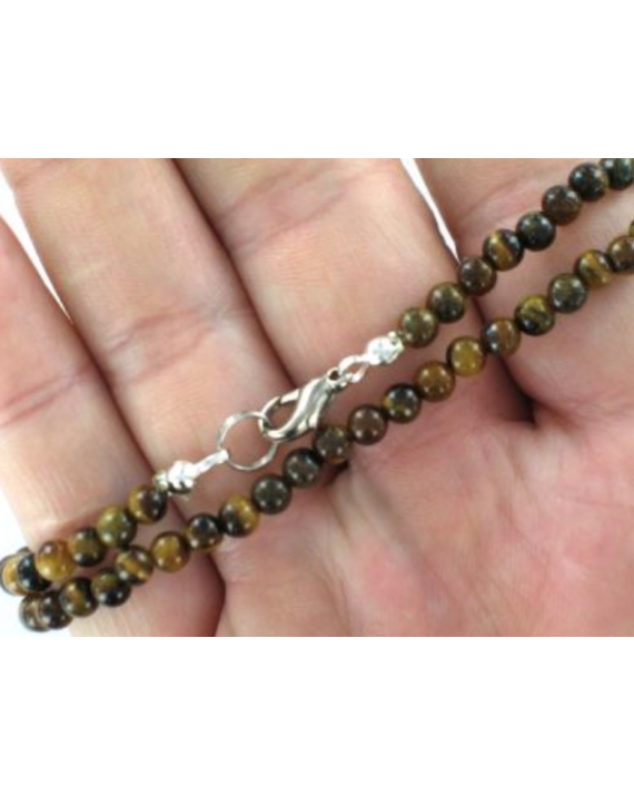 Collier perles de 4mm en Oeil de tigre Collier perles de 4mm en Oeil de tigre