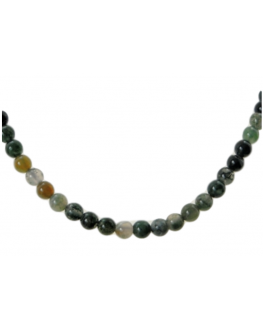 Collier Agate mousse 6mm 46cm Collier Agate mousse 6mm 46cm