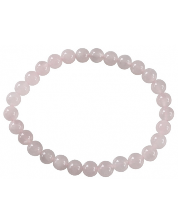 Bracelet Quartz Rose Perles rondes 6 mm