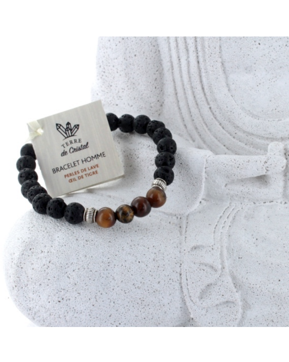 Perles De Pierres Cuir Bracelet Hommes Plaqué Or 24K Onyx-Agate-Oeil De  Tigre-Roche De Lave Pierre Naturelle Acier Titane Fer[u6036] Oeil de Tigre  - Achat / Vente bracelet - gourmette Perles De Pierres