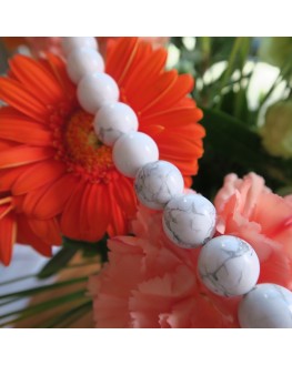 Howlite Collier  perles 6mm