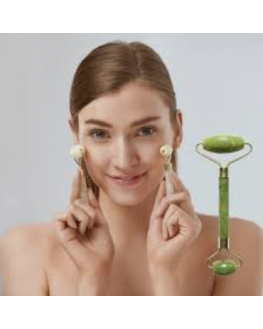 Rouleau de Massage Visage en Jade Vert