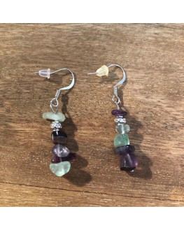 Boucles d'oreilles - Fluorite - baroque