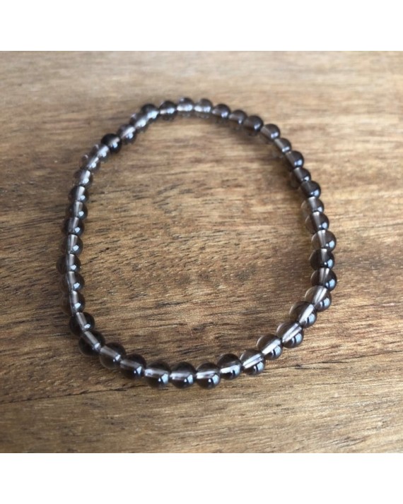 Bracelet cristal fumé perles de 4mm Bracelet cristal fumé perles de 4mm