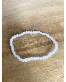 Bracelet Jade blanc Perles 4mm Bracelet Jade blanc Perles 4mm