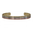 Bracelet cuivre avec Aimants Jonc arrondi 3 métaux
