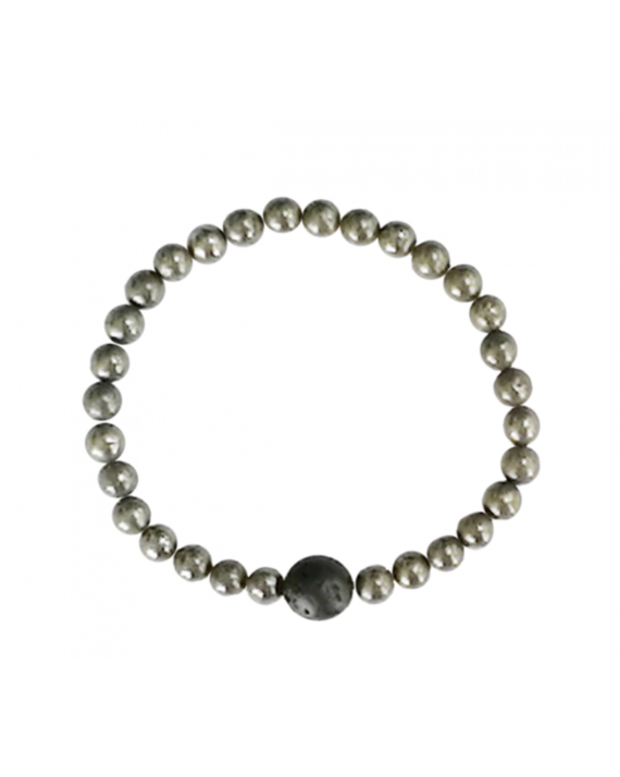 Bracelet en Pyrite perles 6mm Bracelet en Pyrite perles 6mm