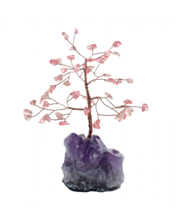 Arbre du Bonheur Quartz Rose 45 pierres