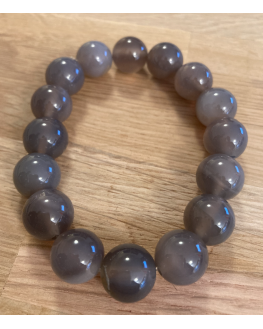 Bracelet agate naturelle boules 12mm