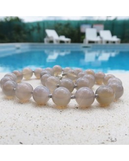Collier Agate naturelle perles de 12mm