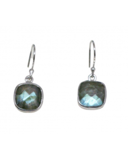 oucles d'oreilles en argent et Labradorite