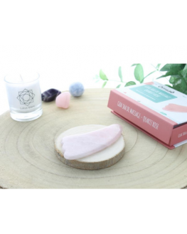 Gua Sha Palme en Quartz Rose