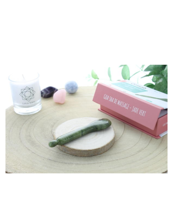 Gua Sha Cuillère en Jade Vert Gua Sha Cuillère en Jade Vert