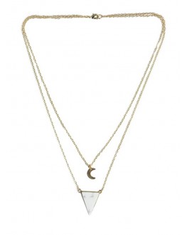 Howlite Collier Triangle et Lune