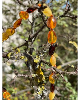 Collier Ambre Perles Allongées