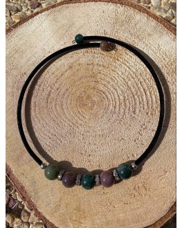 Collier d'agate indienne et strass Collier d'agate indienne et strass