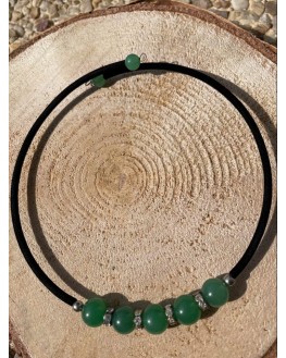 AVENTURINE -COLLIER RAS DE COU NOIR