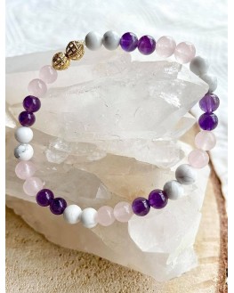 Bracelet Nala - Améthyste, Quartz Rose, Howlite Bracelet Nala - Améthyste, Quartz Rose, Howlite