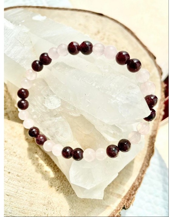 Bracelet d'Apatite et Quartz blanc en pierre naturelle perle 8mm -  BIJOUX/Bracelets - pierres du monde Vosges