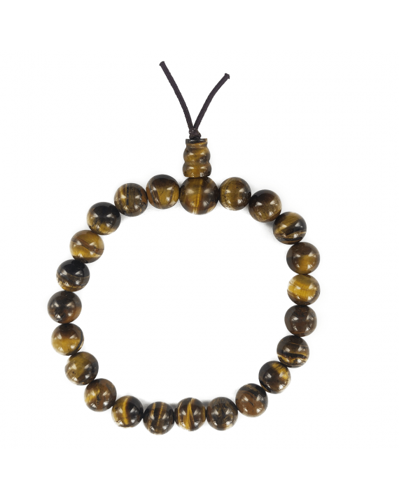 Bracelet mala tibétain en oeil de tigre