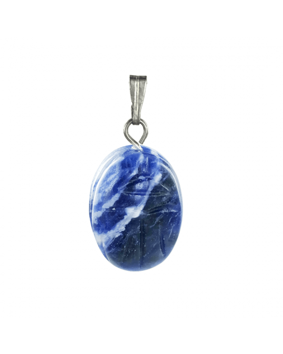 Sodalite - Pendentif - Scarabée égyptien