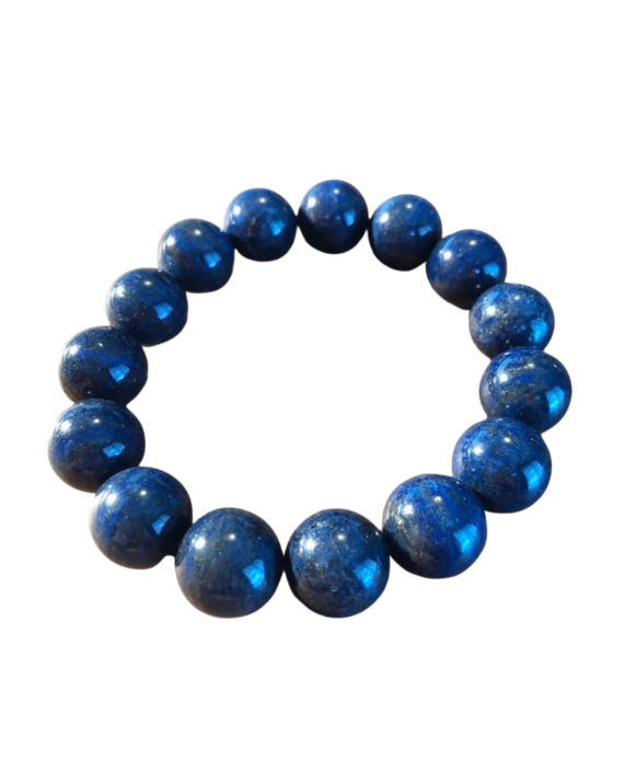 Bracelet lapis lazuli  perles 14mm
