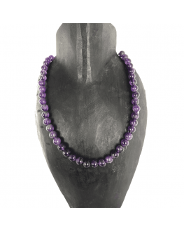 Améthyste - Collier ajustable - perles de 8mm Améthyste - Collier ajustable - perles de 8mm