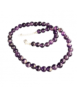 Améthyste - Collier ajustable - perles de 8mm Améthyste - Collier ajustable - perles de 8mm