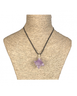 Pendentif Merkaba en améthyste avec cordon Pendentif Merkaba en améthyste avec cordon