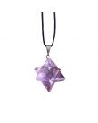 Pendentif  Merkaba en améthyste avec cordon