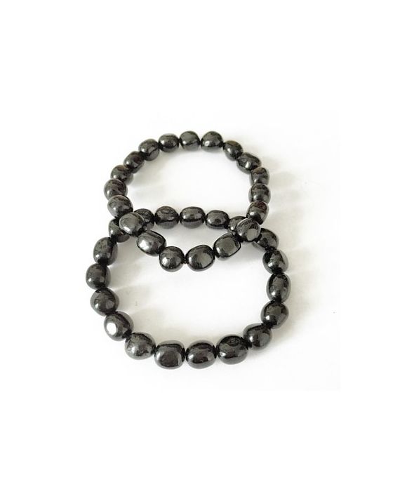 Tourmaline noire Bracelet pierres roulées Tourmaline noire Bracelet pierres roulées