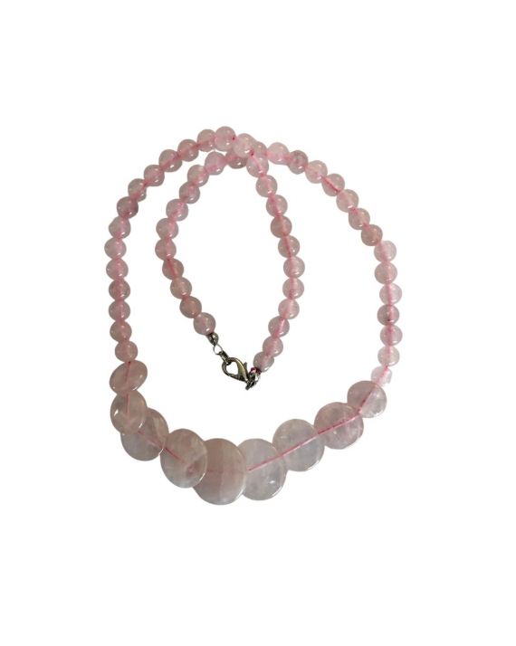Perles pierres roulées Collier en quartz rose