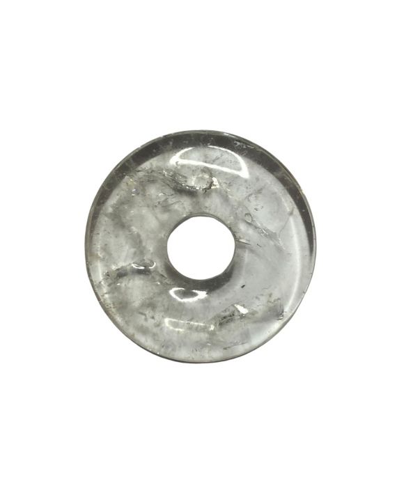 Pendentif donut en cristal de roche