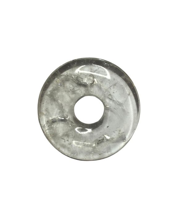 Pendentif donut en cristal de roche Pendentif donut en cristal de roche