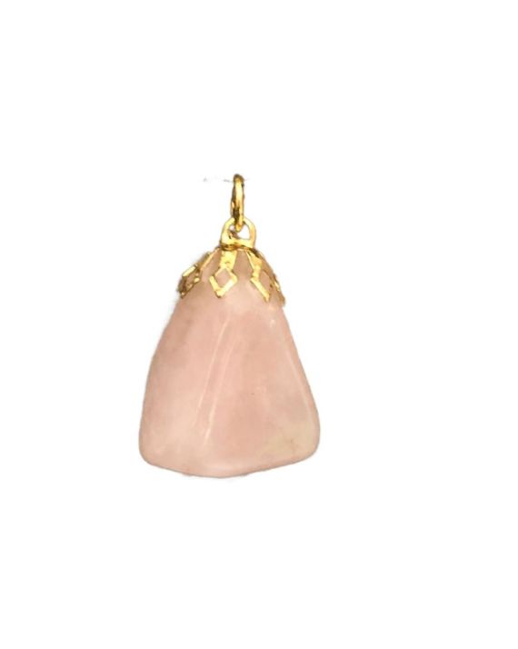 Quartz rose pendentif pierre roulée