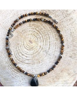 Collier de protection - Oeil de tigre et tourmaline noire - Pièce unique Collier de protection - Oeil de tigre et tourmaline noire - Pièce unique