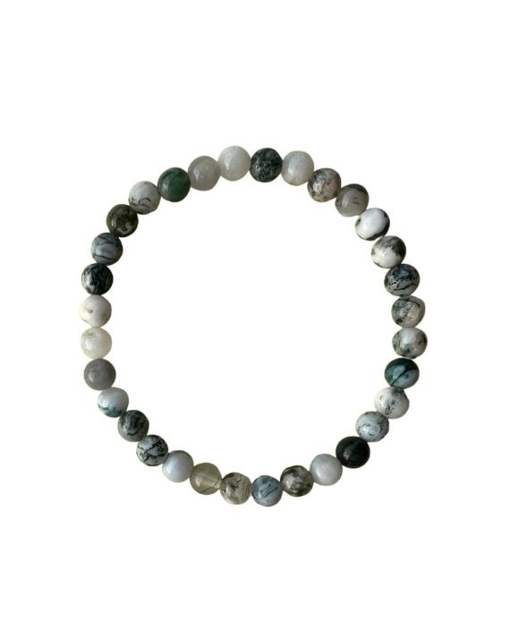 Bracelet en pierre naturelle de Cyanite en perles de 8mm et argent -  BIJOUX/Bracelets - pierres du monde Vosges