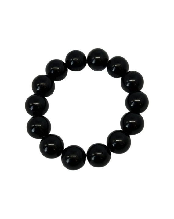 Bracelet en onyx avec des perles de 14 mm.