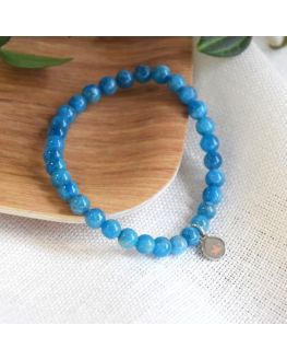 Apatite - Bracelet 6mm et breloque