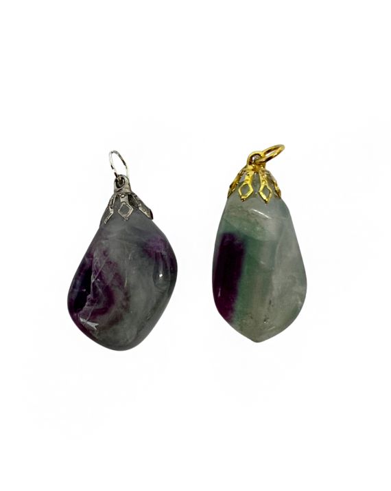 Fluorite - Pendentif en pierre roulée