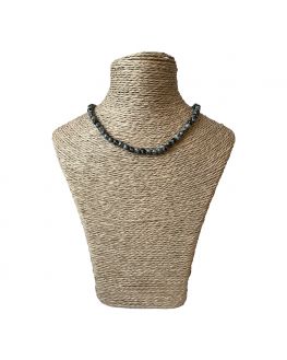 Collier Obsidienne flocon de neige 4mm Collier Obsidienne flocon de neige 4mm