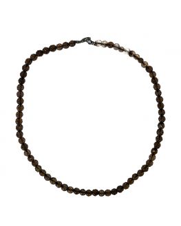 Collier Cristal fumé  perles facettées 6mm