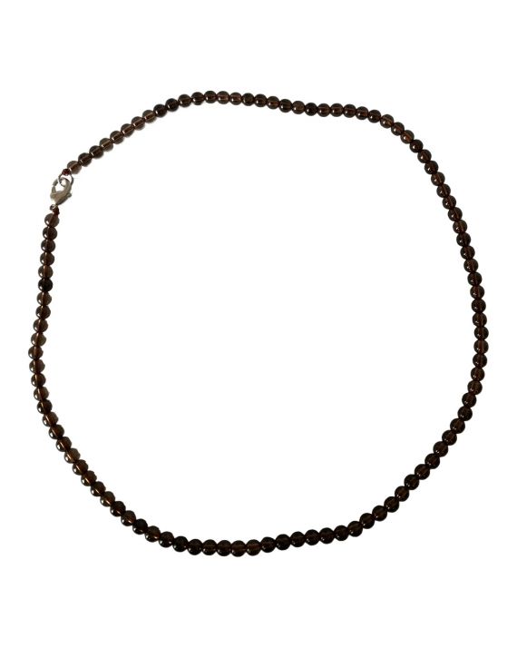 Collier Cristal fumé perles 4mm Collier Cristal fumé perles 4mm