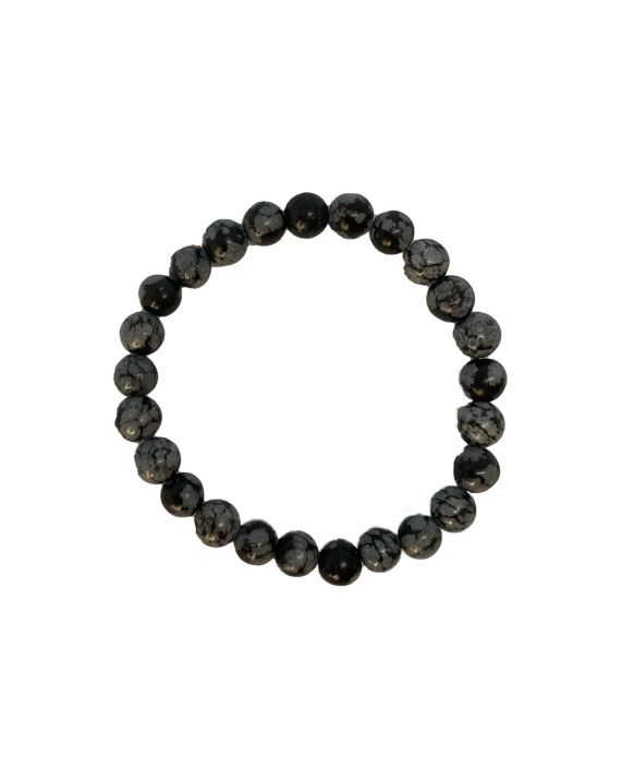 OBSIDIENNE FLOCON DE NEIGE - BRACELET 8MM OBSIDIENNE FLOCON DE NEIGE - BRACELET 8MM