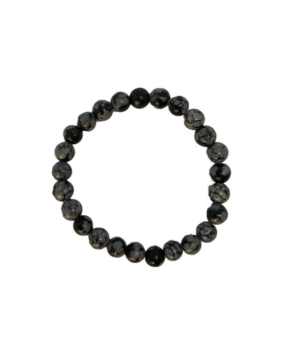 OBSIDIENNE FLOCON DE NEIGE - BRACELET 8MM