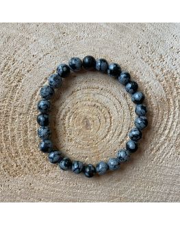 OBSIDIENNE FLOCON DE NEIGE - BRACELET 8MM OBSIDIENNE FLOCON DE NEIGE - BRACELET 8MM