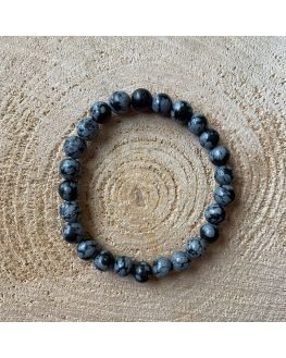 OBSIDIENNE FLOCON DE NEIGE - BRACELET 8MM